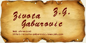Života Gaburović vizit kartica